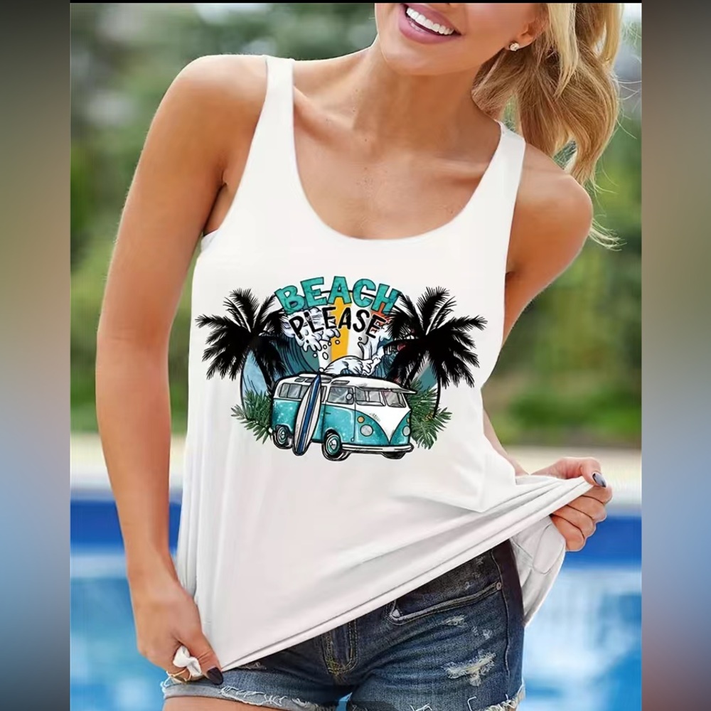 Beach Please 🏖️ graphic tee shirt